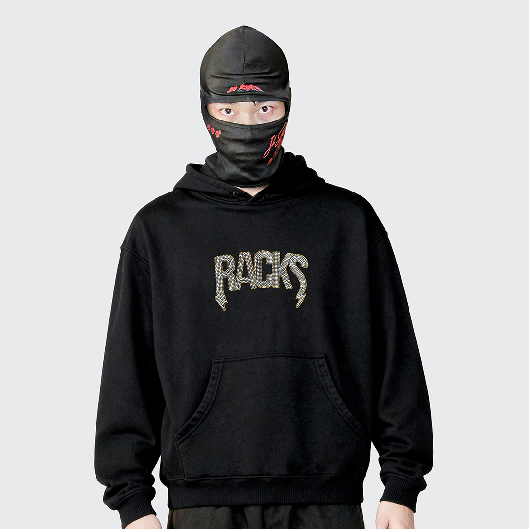 Racks Rhinestones Černá Mikina