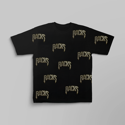 Racks Rhinestones "ALL OVER" Černé Triko