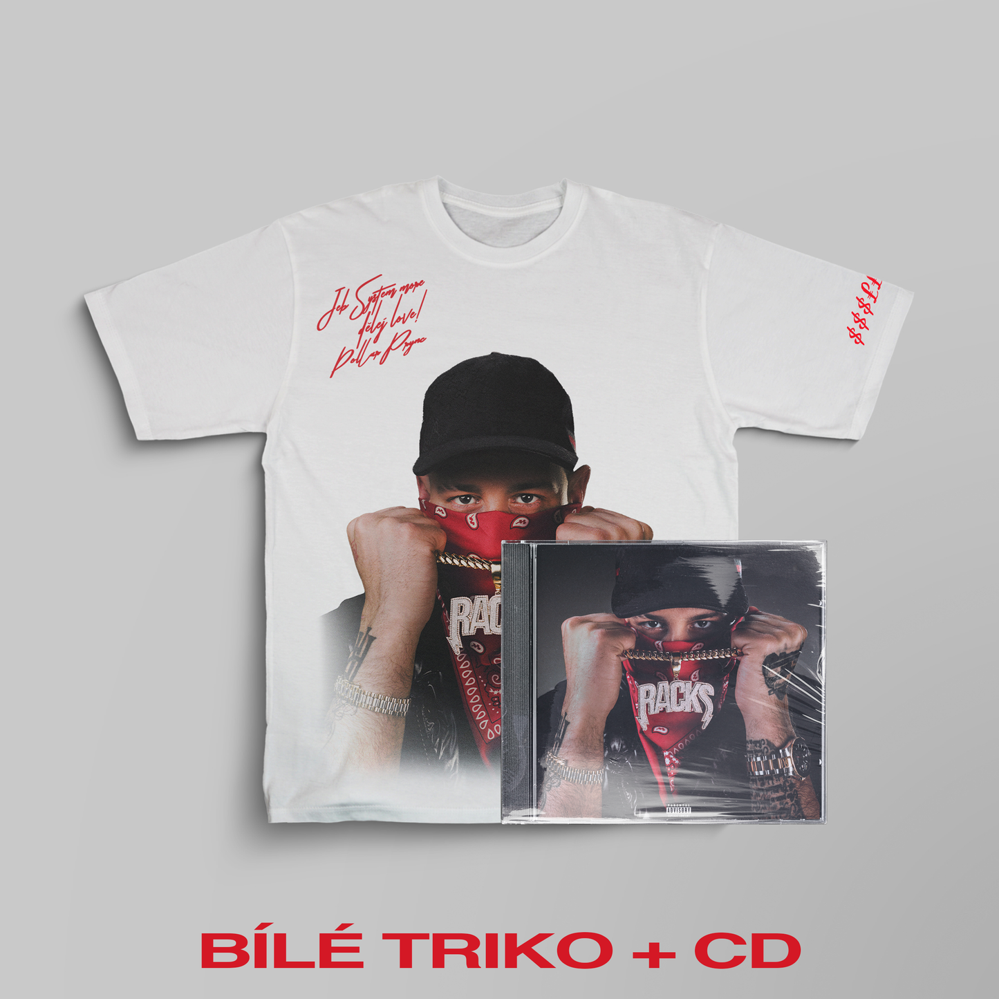 Racks Pack Bílé Triko + CD