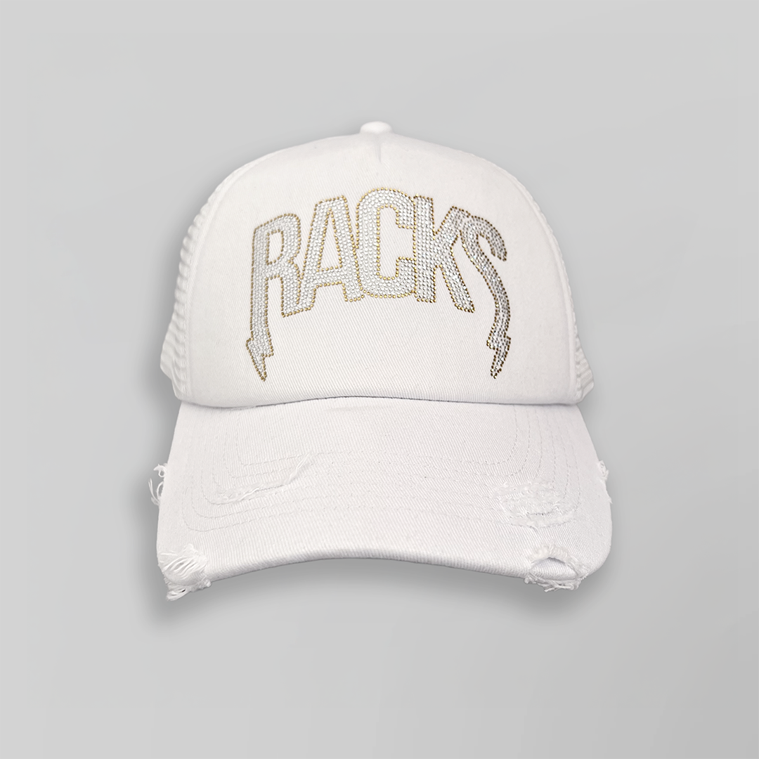 Racks Rhinestones Bílá Truckerka