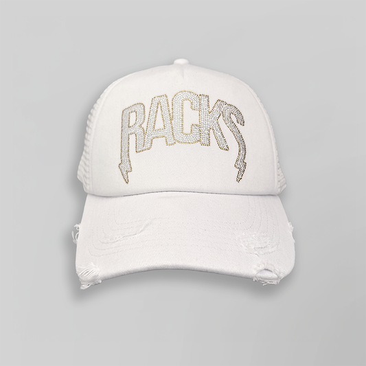 Racks Rhinestones Bílá Truckerka