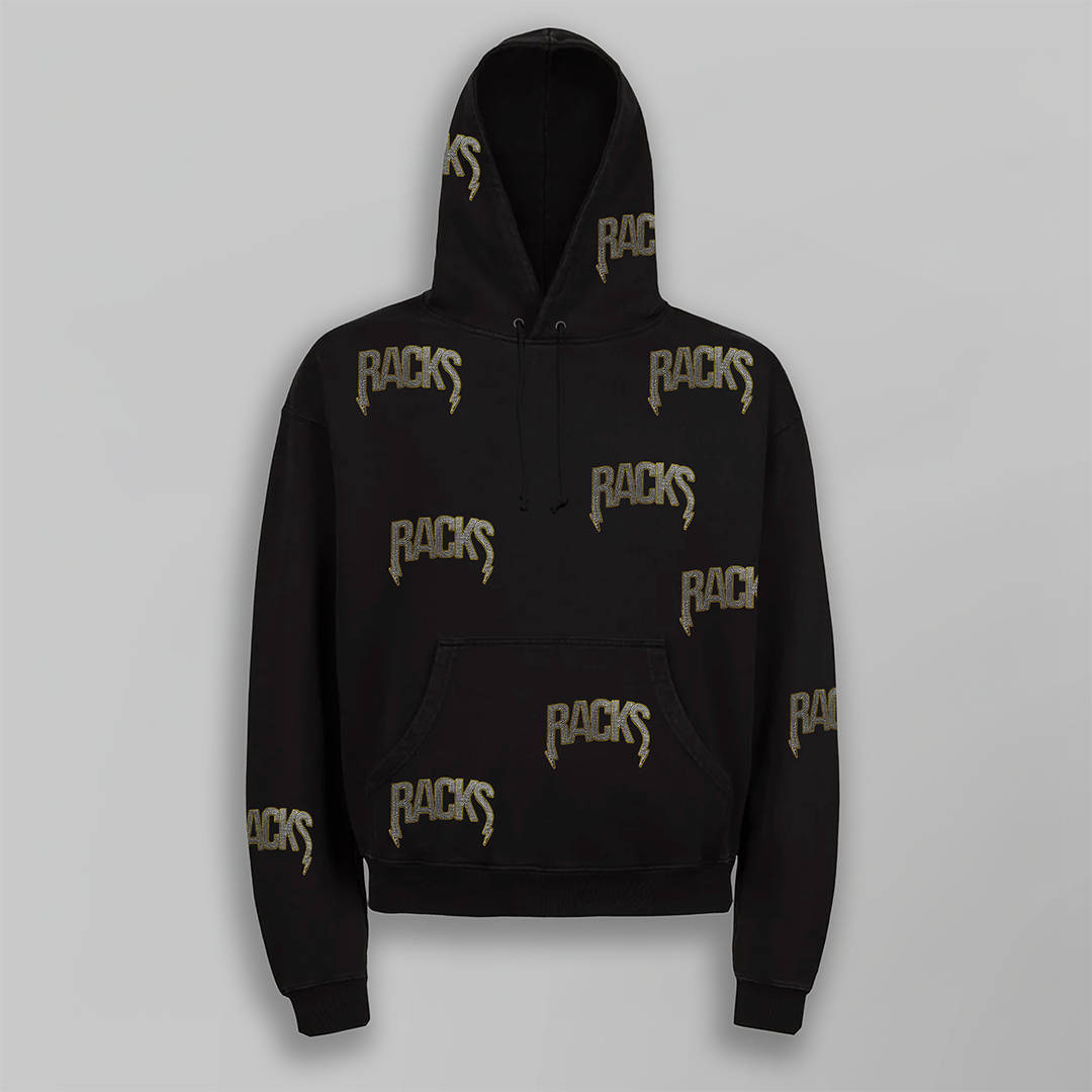 Racks Rhinestones "ALL OVER" Černá Mikina