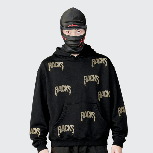 Racks Rhinestones "ALL OVER" Černá Mikina