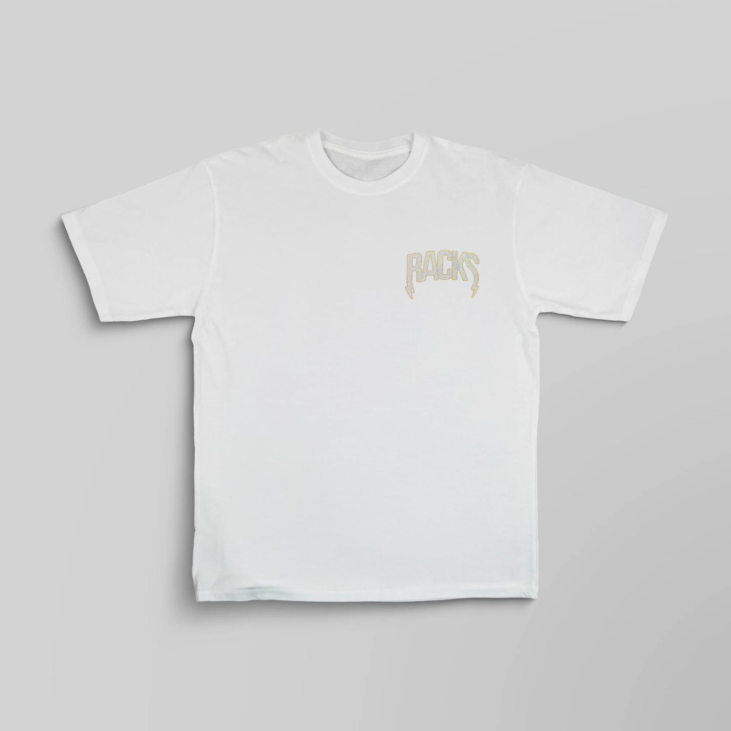 Racks Rhinestones Bílé Triko